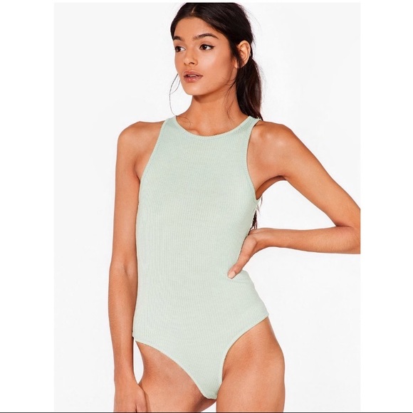 Nasty Gal Racer High-Leg Ribbed Bodysuit Size: 2 - Picture 4 of 10